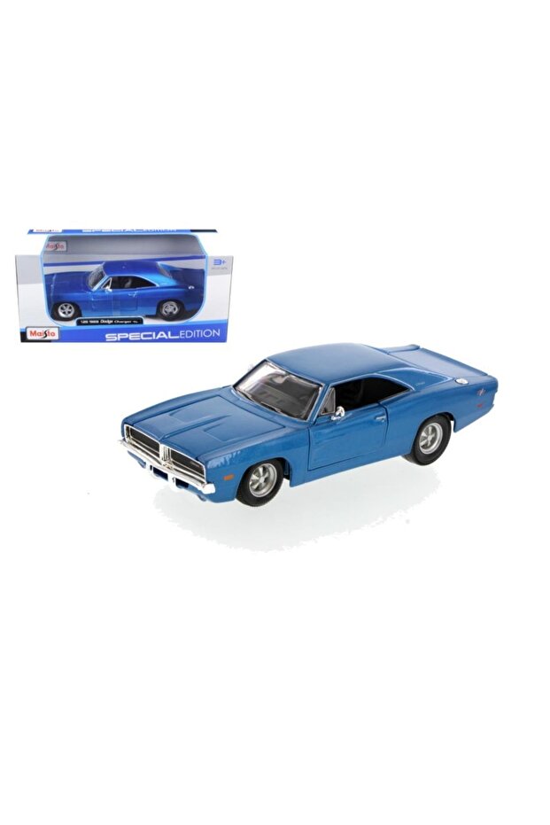 Dodge Charger R/T 1969 Blue 1/25 Model Car
