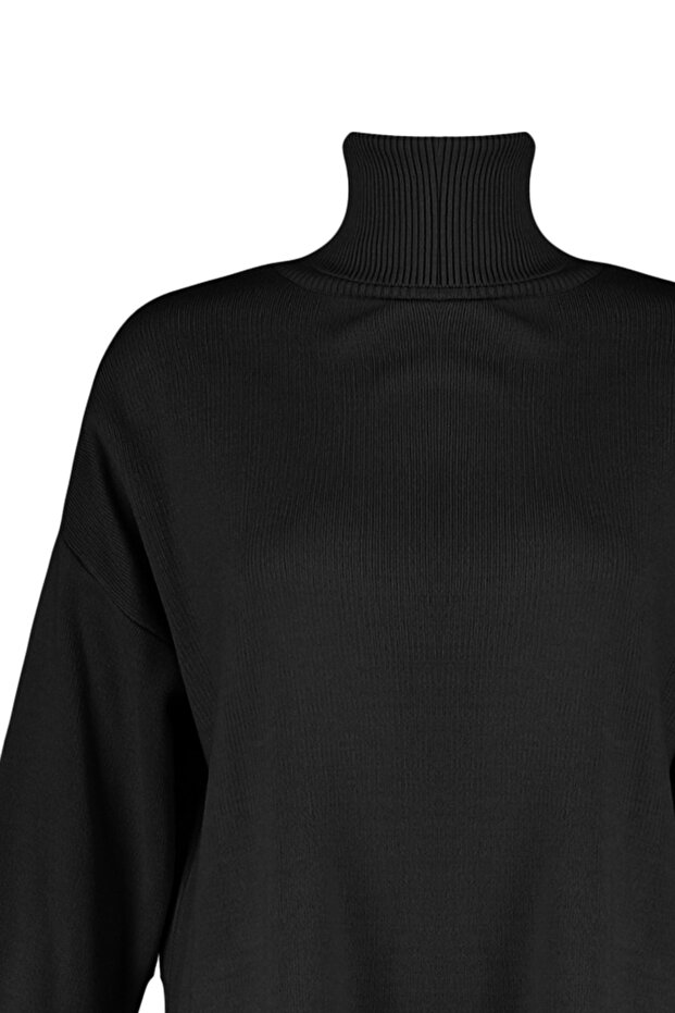 Siyah Geniş Kalıp Basic Triko Kazak TWOAW23KZ00206 - 8