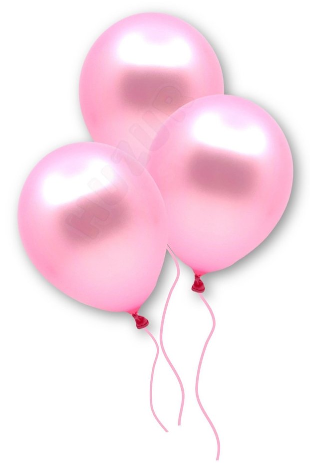 Pink Colored Metallic Balloon 10 Pieces 30 cm Latex Birthday Gender Party Themed Concept Balloon