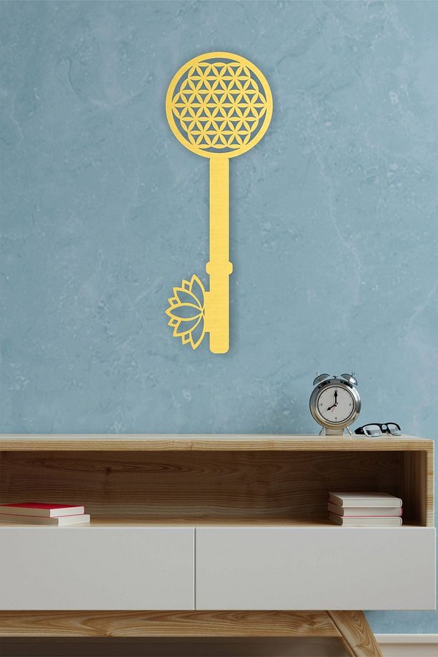 Yaşam Çiçeği Ve Lotus Sembolü Duvar Dekoru - Süsü, Ahşap Dekoratif Tablo - 2