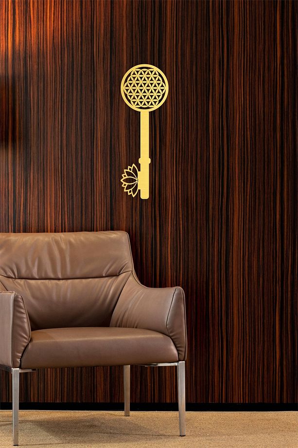 Yaşam Çiçeği Ve Lotus Sembolü Duvar Dekoru - Süsü, Ahşap Dekoratif Tablo - 3