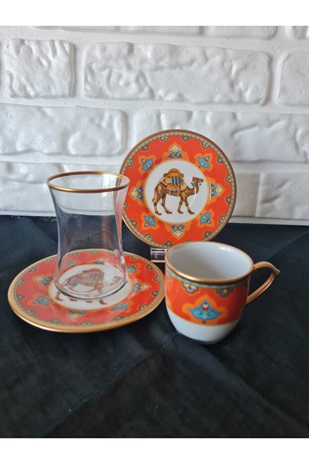 Camello 6-Person 18-Piece Tea Turkish Coffee Set