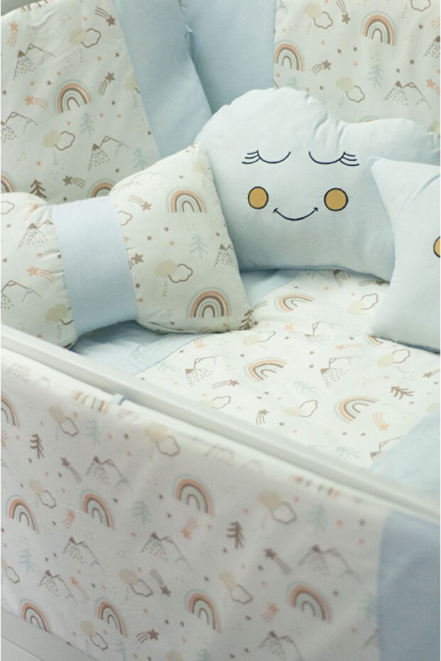 Baby Sleeping Set Duvet Cover Set 60X120 Rainbow Blue