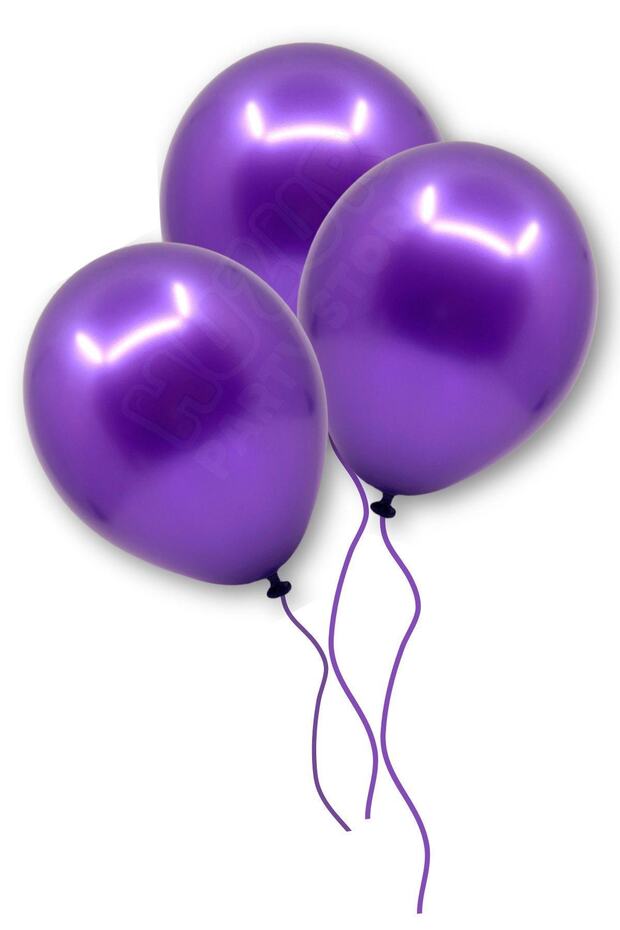 Purple Colored Metallic Balloon 10 Pieces 30 cm Latex Violet Color Birthday Party Themed Ornament Balloon