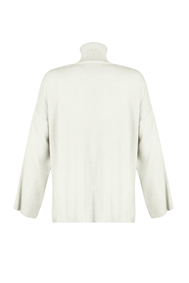 Ecru Wide Fit Basic Strickpullover TWOAW23KZ00206 - 7