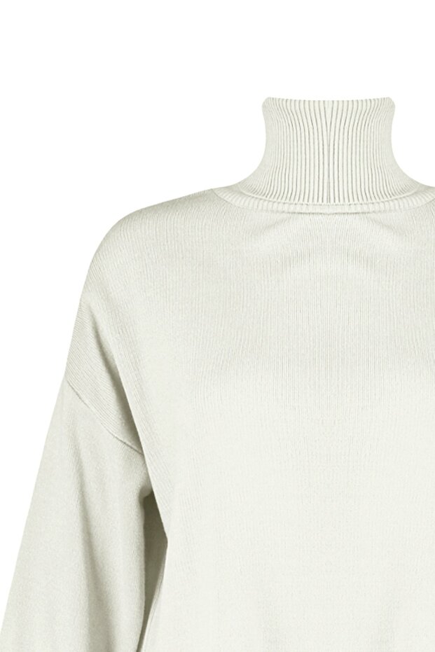 Ecru Wide Fit Basic Strickpullover TWOAW23KZ00206 - 8