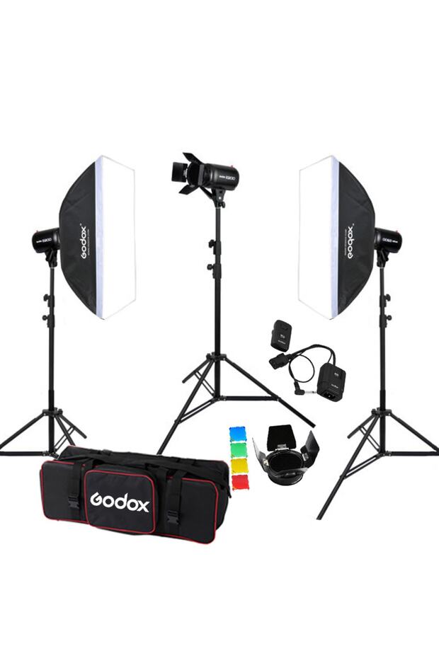 E250 Ws 3’lü Softbox Paraflaş Seti - 1