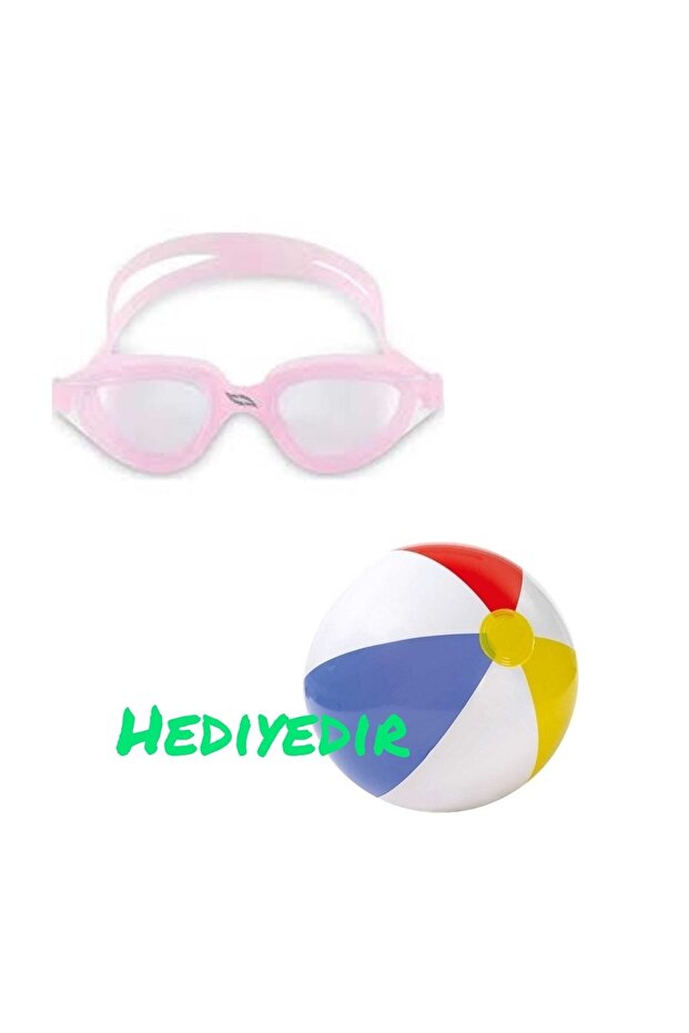 Children's Swim Goggles Pink + intex 51 Cm Swim Ball Gift