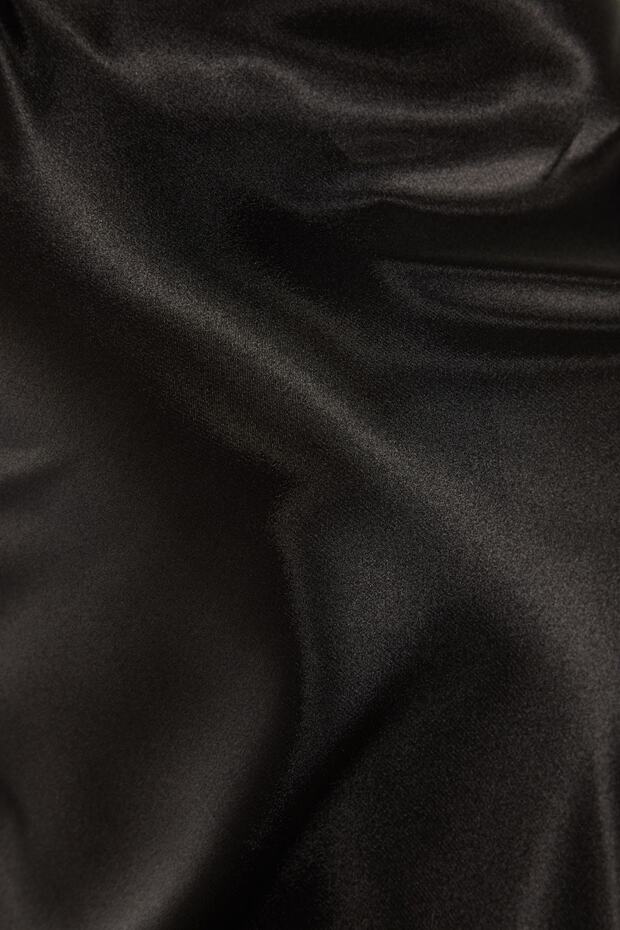 Fekete pántos szatén szőtt hátsó részletes hálóing TBBSS22GC00001 - 6