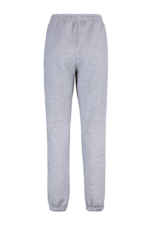 Gri Loose Jogger Kalın İçi Polarlı Örme Eşofman Altı Pantolon TWOAW23EA00151 - 13