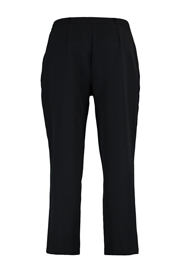 Černé tkané zkrácené kalhoty větší velikosti - TBBAW23AR00020 - 14