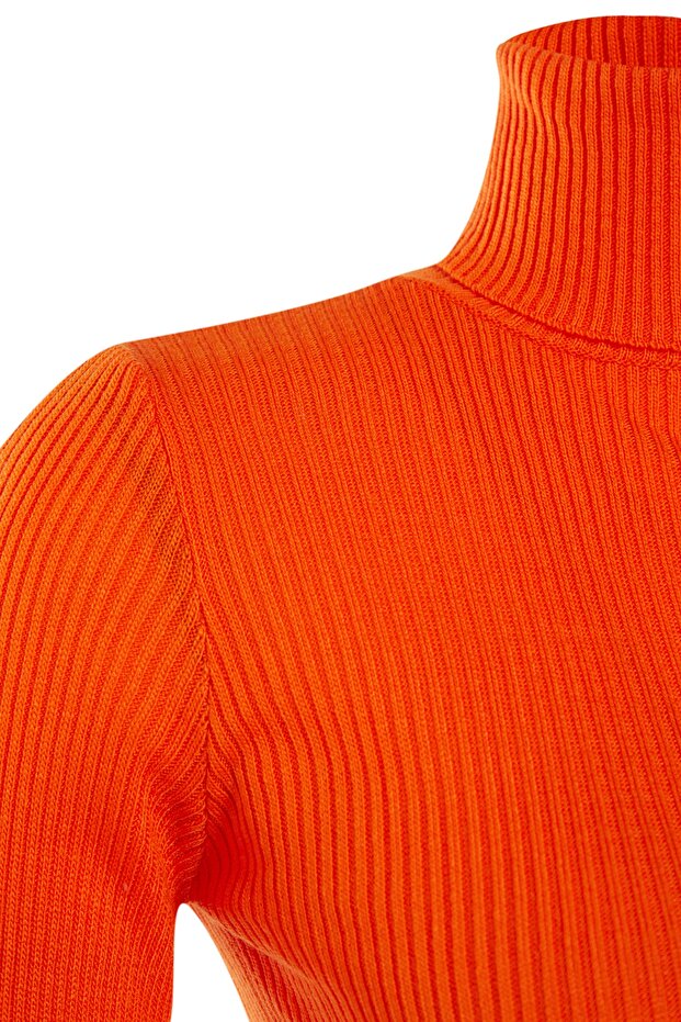 Orangefarbener Basic-Rollkragenpullover TWOAW21KZ1279 - 6