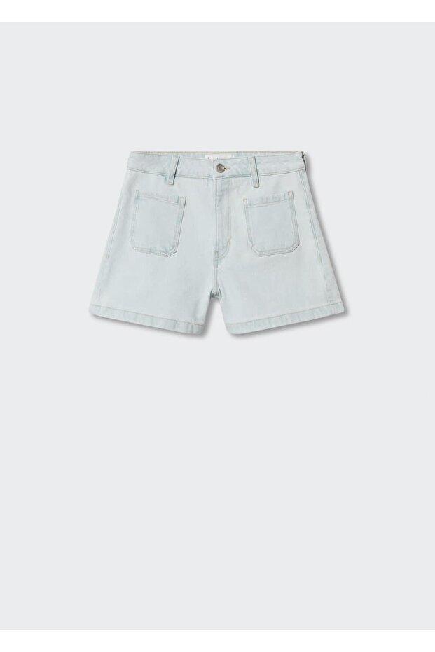 Denim Slim Şort - 3