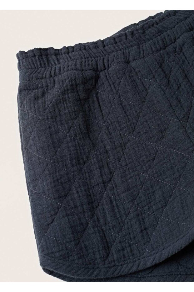 Çocuk Siyah Kapitone Şort - 5