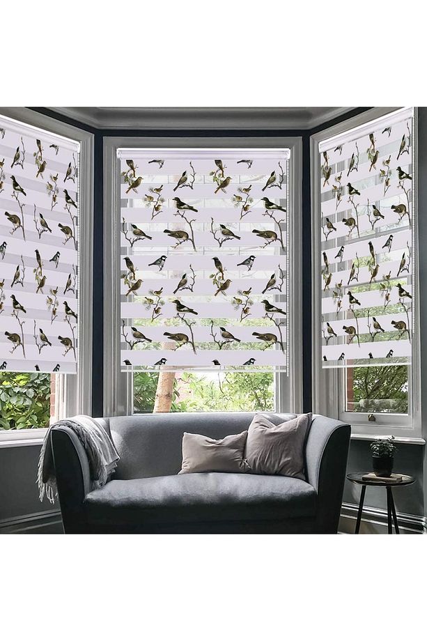 Serçe Serpme Baskı Zebra Perde-mutfak-oturma Odası-salon- Serçeserpme - 2