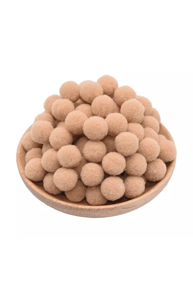 Plush Pompom 2 Cm 100 Pieces Cappuccino