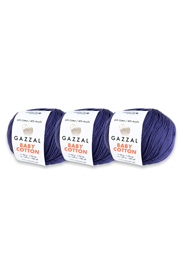 Baby Cotton 50 Gr 3 Pack Amigurimi Punch Hand Knitting Yarn Taka Yarn (3440)