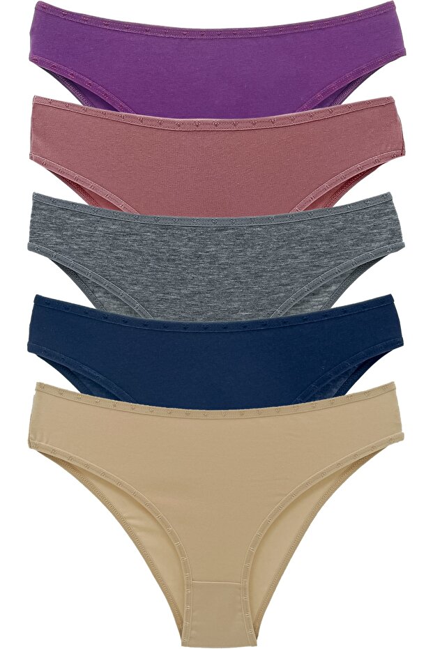 5-Piece Cotton Heart Rubber Slip Women's Panties