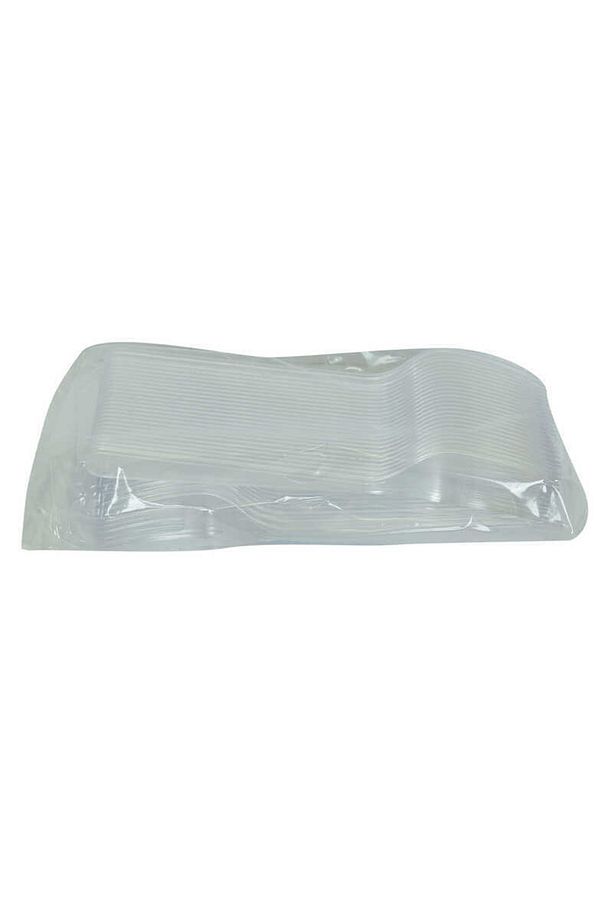 Lüks Çatal Sert Plastik Şeffaf 50 Adet 1 Paket - 3