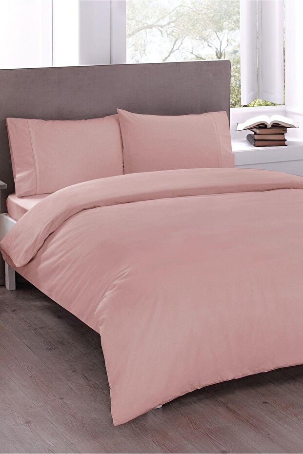 Tek Kişilik Nevresim Takımı Basic Somon - 1