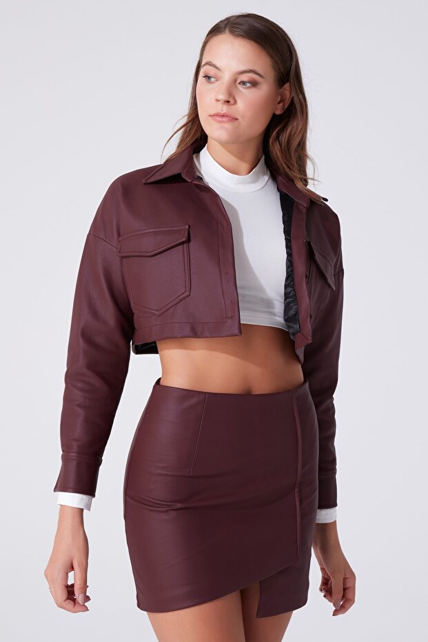 Kısa Deri Ceket - 1