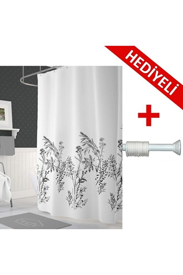 Funda Banyo Perdesi + Askı Hediyeli  123-200 cm - 2