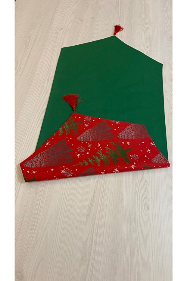 New Year's Special Patterned Red Green Runner - 4