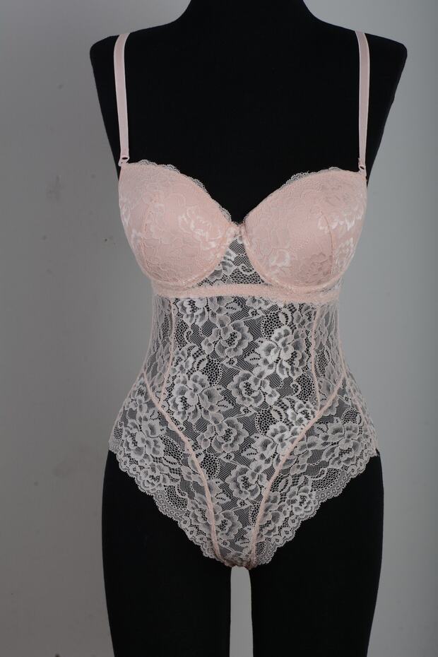 Destekli Dantelli Bodysuit - 1