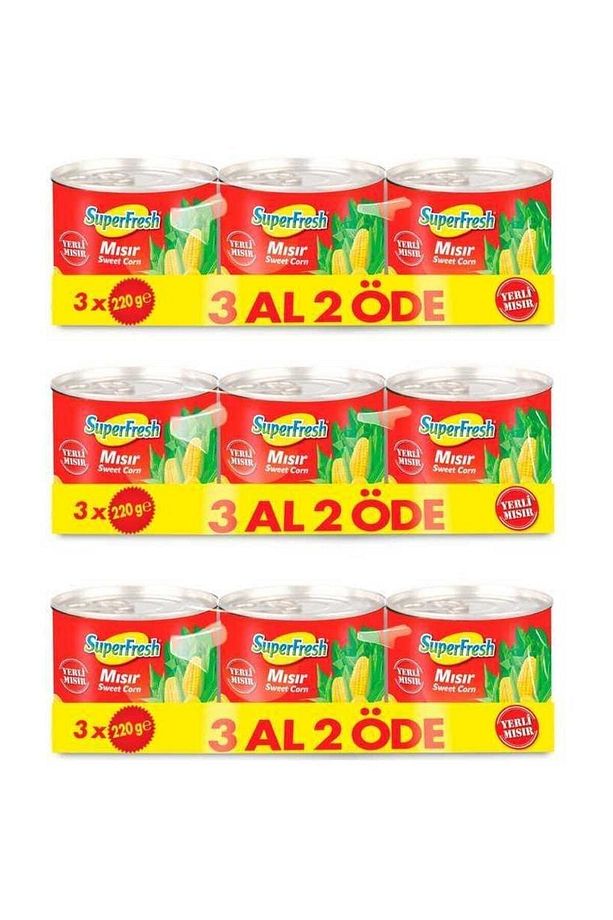 Mısır Konserve 220 gr X 3 Adet X 3 Paket - 1