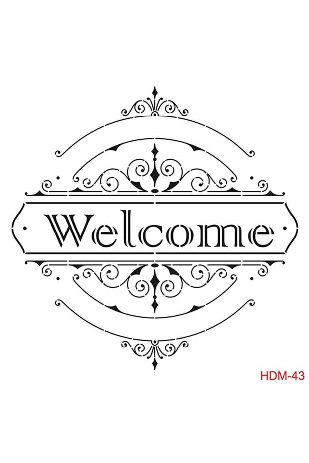 Hdm43 ديكور المنزل استنسل ميدي (25x25)