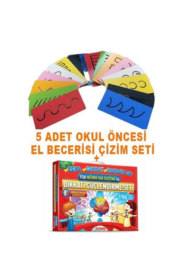 Okul Öncesi Çizim Seti + Adeda 5 Yaş Dikkat Güçlendirme Seti - 1