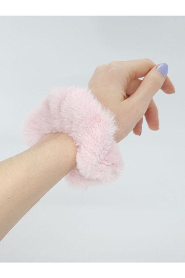 179c Medium Size Faux Fur Plush Hair Rubber Buckle