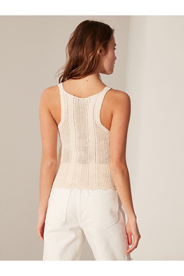 Kadın Ekru  Kazak - 5