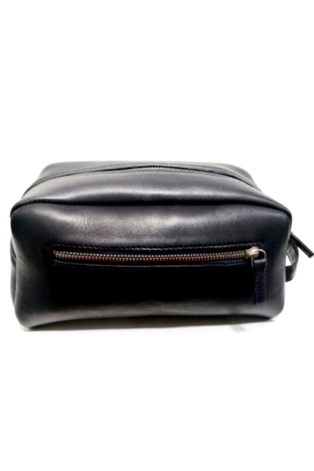 Arne Black Genuine Leather Shaving Care Bag