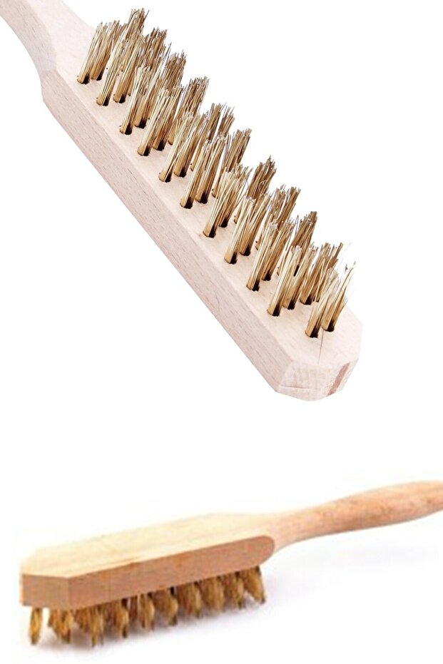 Edoni No:4 Tel Fırça Ahşap Saplı Tel Fırça Sık Dişli Sağlam Telli Ahşap Saplı 1410 - 1