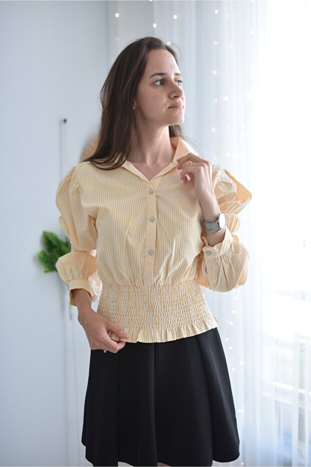 Bel Lastikli Gömlek - 1