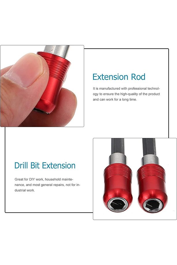 Hızlı Vidalama Adaptörü Bit Vidalama Uzatma Aparatı Altıgen 1/4 Hex Bits Şaftlı 3 Parça - 2