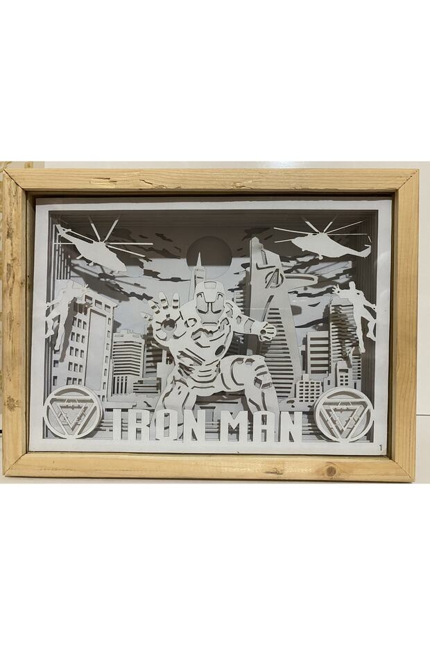 3d Gece Lambası - Light Box - Gölge Kutusu Iron Man - 7