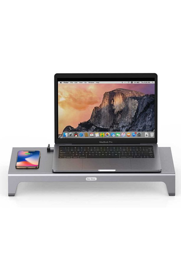 Go Des Gd-9128 Type-c Hub Laptop Standı & Kablosuz Şarj Usb-c Docking Station Macbook Stand - 3