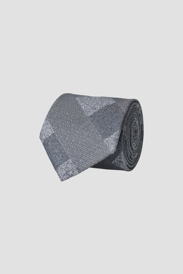 Men's Gray Patterned Gray Classic Tie - 1