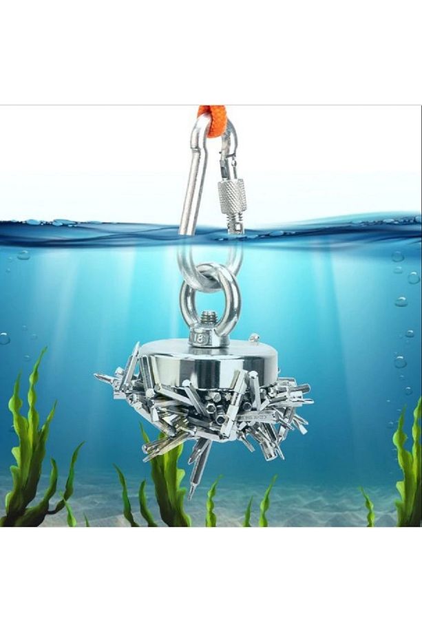 Magnet Fishing Halatlı Eldivenli Neodyum Pot Mıknatıs Seti, 80mm Büyük Kancalı Mıknatıs Balıkçılığı - 3