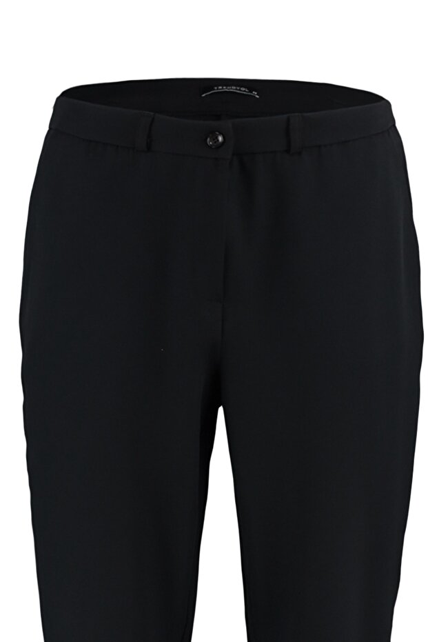 Černé tkané zkrácené kalhoty větší velikosti - TBBAW23AR00020 - 13