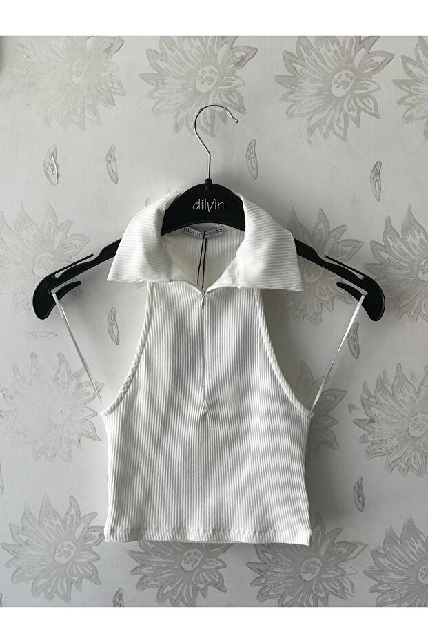 Yakalı Kolsuz Bluz - 1