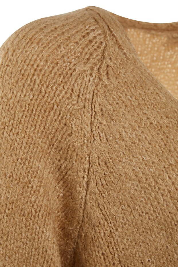 Camel Geniş Kalıp Yumuşak Dokulu Triko Hırka TWOAW21HI0555 - 6
