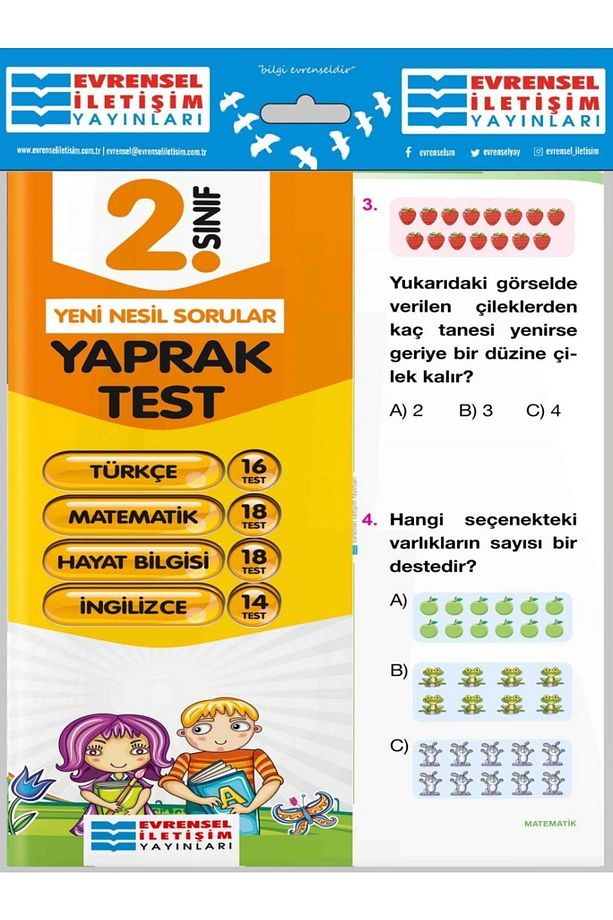 2.sınıf Tüm Dersler Yaprak Test - Evrensel Iletişim Yayınları - 1