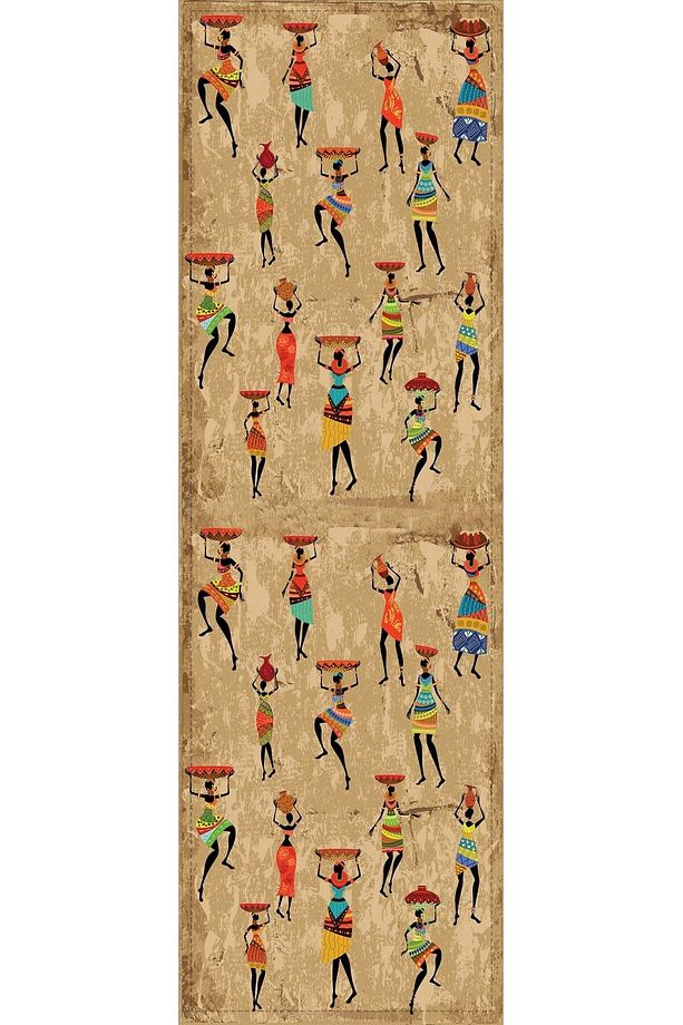 40x140cm Kaliteli Tay Tüyü Premium Dokuma Kumaş Masa Örtüsü Runner African Woman Rnr106 - 2
