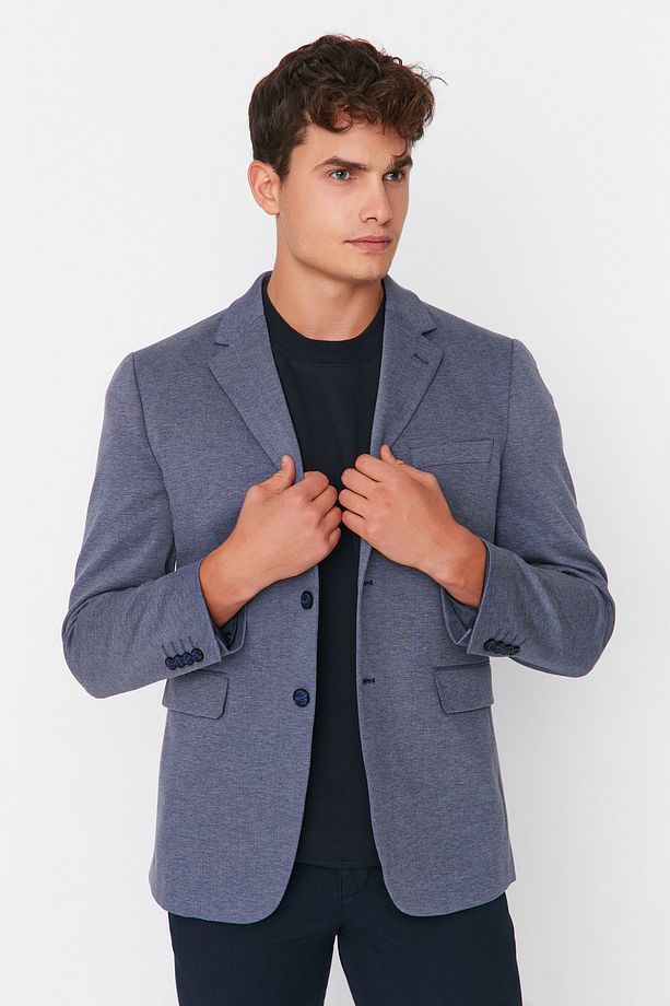 Indigo Slim Fit Örme Esnek Kumaşlı Blazer Ceket TMNAW23CE00025 - 4
