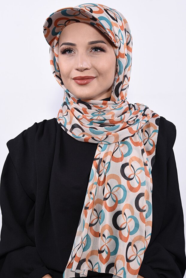 قبعة منقوشة شال الكولاج - 1