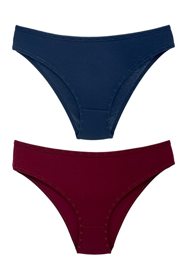 2-Piece Cotton Heart Rubber Slip Women's Panties