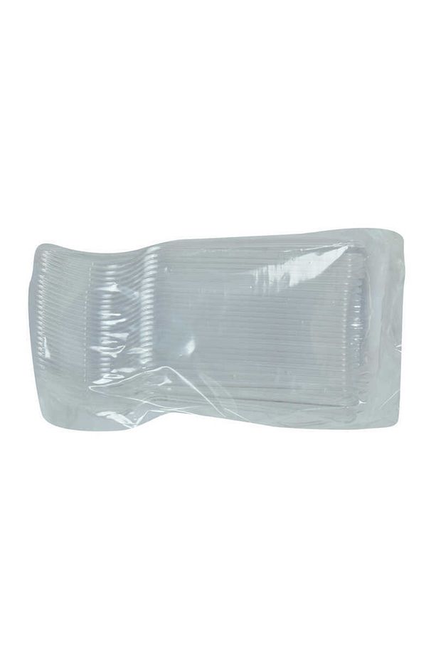 Lüks Çatal Sert Plastik Şeffaf 50 Adet 1 Paket - 2